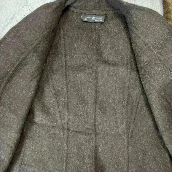 Peruvian Connection Knit Jacket Blazer Alpaca Size 8 Brown Herringbone Snap Up - Picture 12 of 16